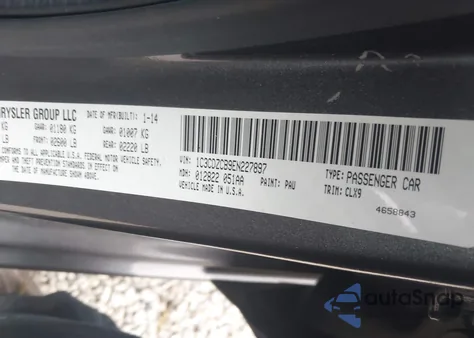 2014 Dodge Avenger Sxt from USA, damaged, VIN 1C3CDZCB9EN227897
